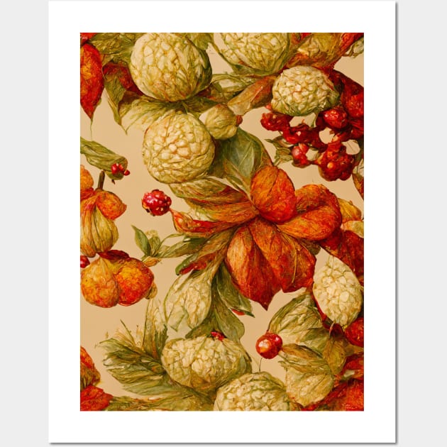 Floral ornament in vintage colors Wall Art by MorningPanda